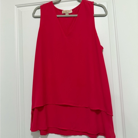 Michael Kors Tops - Michael Kors Vivid Pink Layered Tank Top